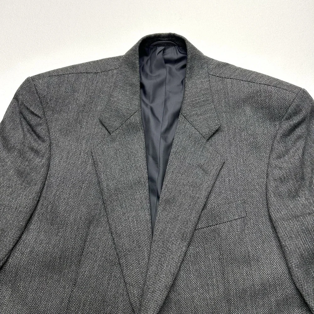 Ronaldus Shamask for Barneys New York Gray Wool Tweed‎ Blazer Jacket 44R